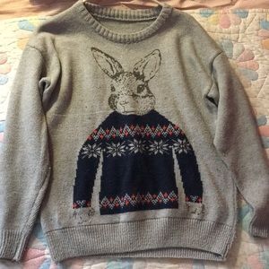 Grey rabbit sweater